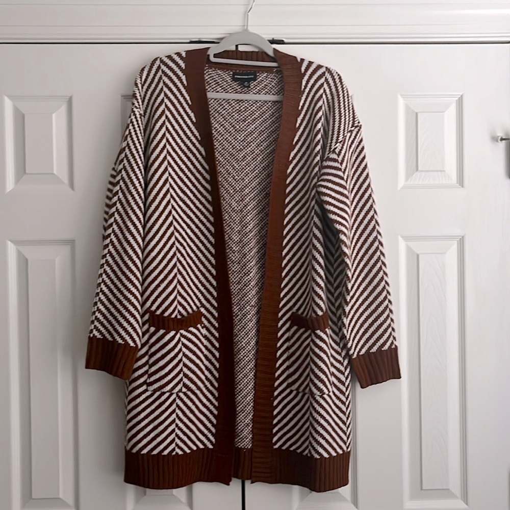 Fortune & Ivy Knit Cardigans Size Medium Rust/off white color